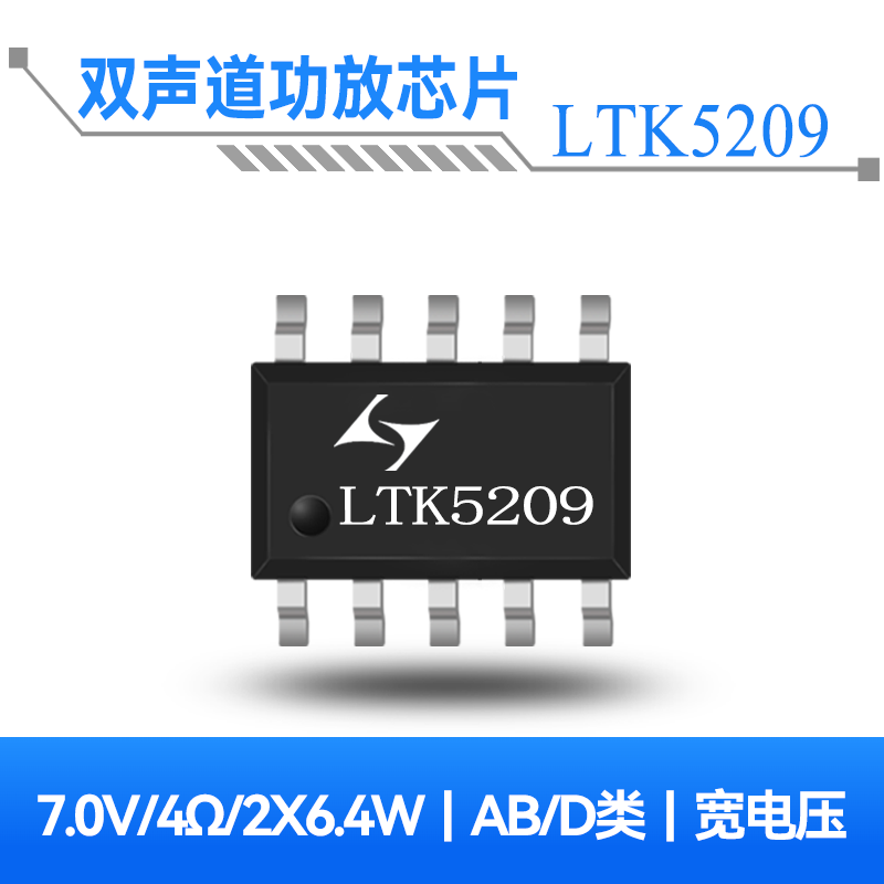 LTK5209 7.9W双声道F类音频功放芯片